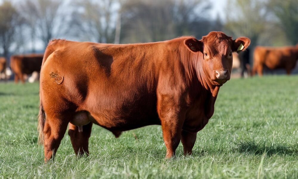 Red Angus cow